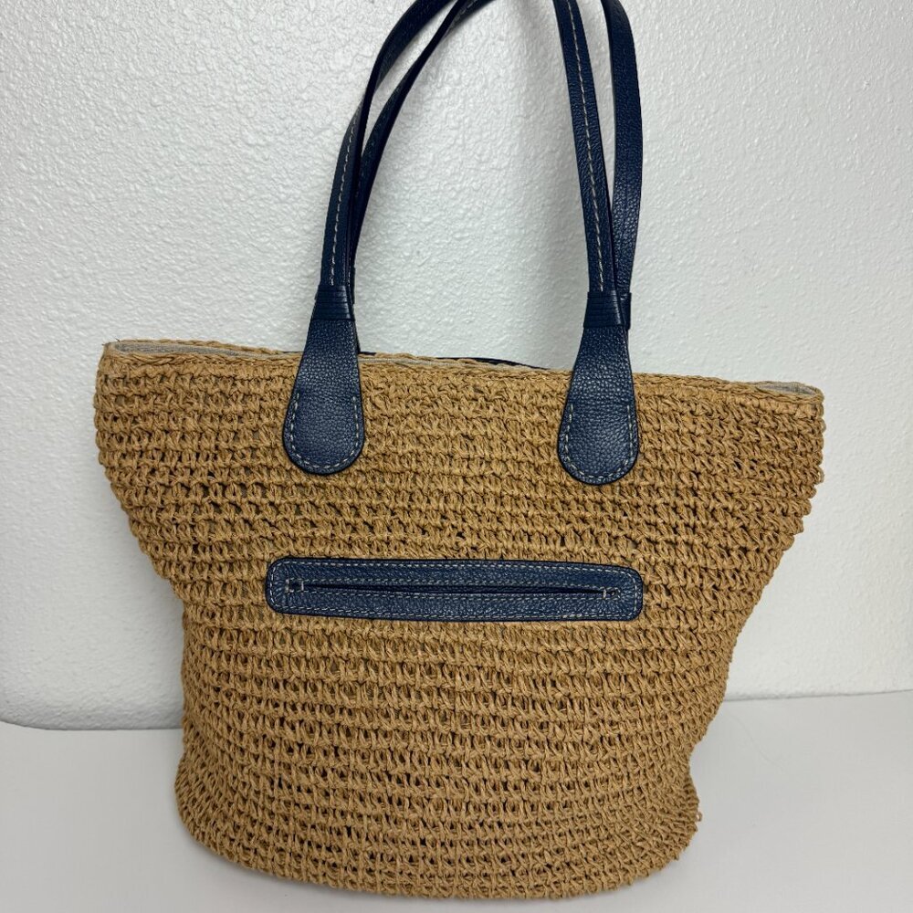 Brighton Woven Shoulder / Hand Bag Blue & Silver Details - Picture 5 of 9